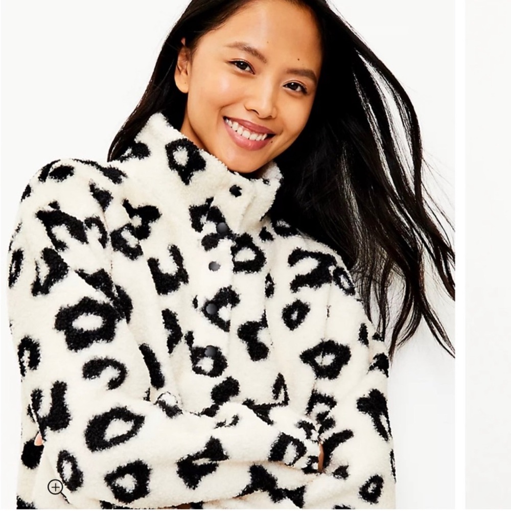 LOFT Women’s Fleece Sherpa pullover medium NWT - Picture 3 of 10